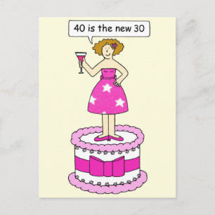 40th Birthday Humour 40 is the New 30 Postcard