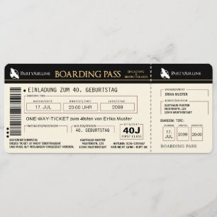 40th birthday invitation card