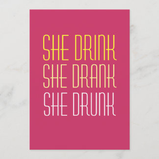 40th Birthday Invitation -Drink Drank Drunk