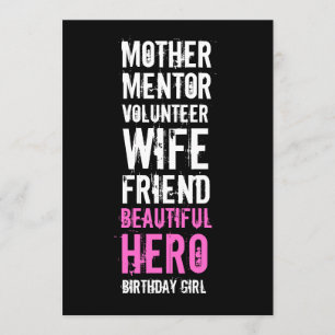 40th Birthday Invitation - Mom Volunteer Hero
