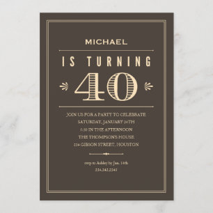 40th Birthday Invitations for Men