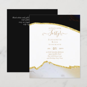 40th Birthday Invitations Glamour Girly Modern FUN