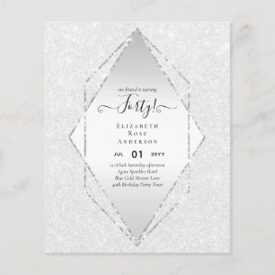 40th Birthday Invitations Glamour Girly Modern FUN Flyer