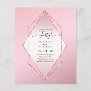 40th Birthday Invitations Glamour Girly Modern FUN Flyer