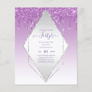 40th Birthday Invitations HER Girly Glamour Glitte Flyer