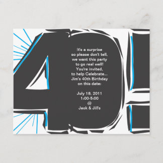 40th Birthday Invite