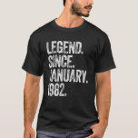 40Th Birthday January Born 40 Years Legend Since 1 T-Shirt<br><div class="desc">Cool 40th Birthday T-Shirt Legend Since January 1982 Tee design for men and women who have turned 40 Tee and have Level 40 Unlocked pajama shirt. Did you or the birthday child were born in January 1982 this funny Birthday Shirt gift- is ideal for you Him or her. Perfect birthday...</div>