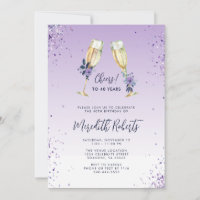 40th Birthday Lavender Ombre Champagne Toast Party