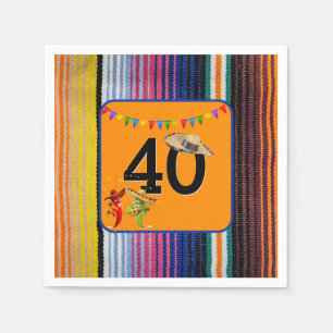 40th Birthday Mexican Design Napkin