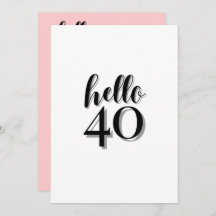 40th Birthday Modern Pink and Black Party