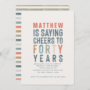 40th birthday modern rustic classy typography