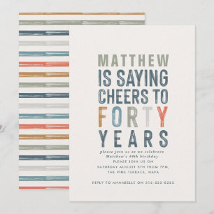 40th birthday modern rustic classy typography