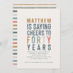 40th birthday modern rustic classy typography