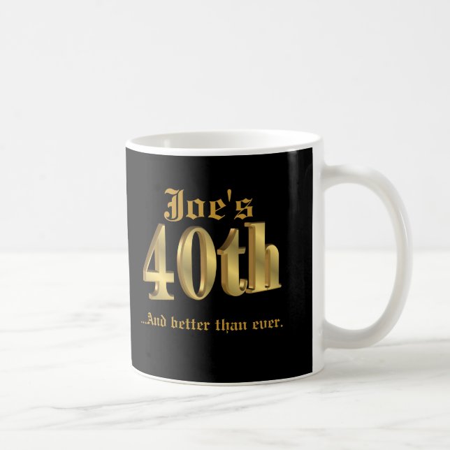 40th birthday Mug personalized (Right)