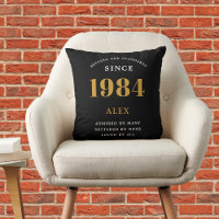 40th Birthday Name 1984 Black Gold Elegant Chic