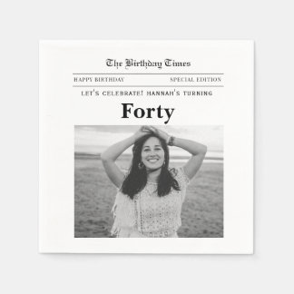 40th Birthday Newspaper Napkin