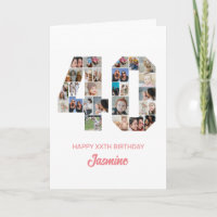 40th Birthday Number 40 Photo Collage Personalized