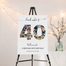 40th Birthday Number 40 Photo Collage Welcome