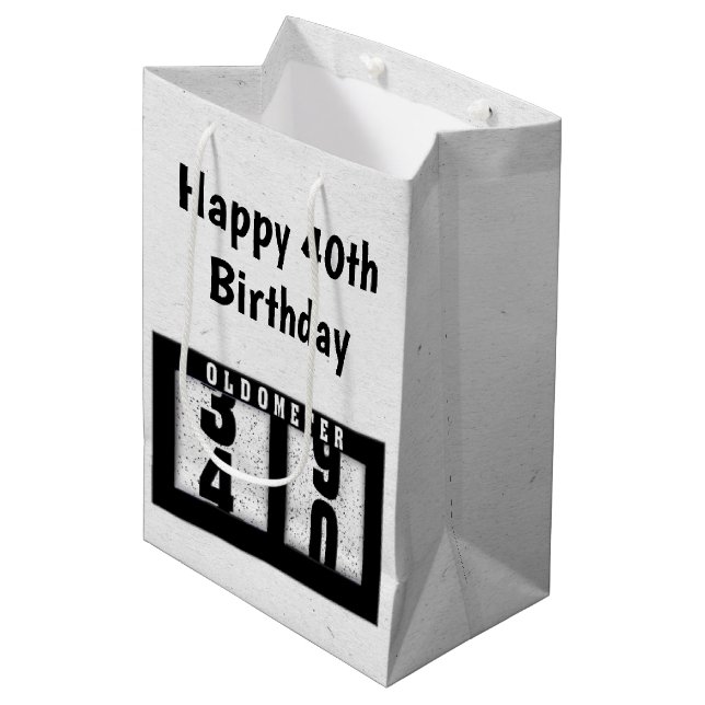 40th Birthday Odometer  Medium Gift Bag (Front Angled)