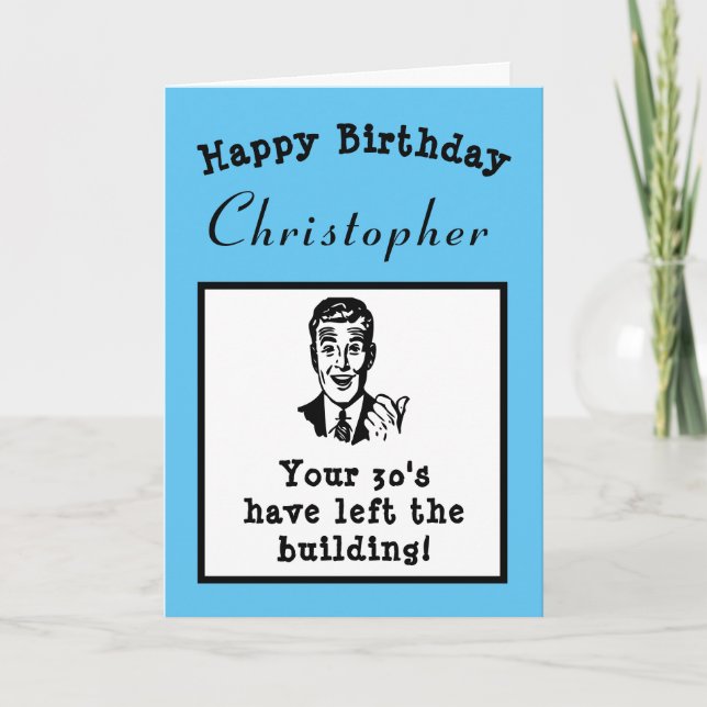40th Birthday Over The Hill Funny Personalized Card (Front)