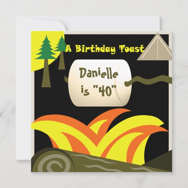 40th Birthday Party and Marshmallow Toast Invitation (Front)