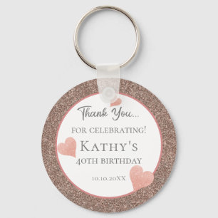 40th Birthday Party Favours Dark Champaign Keychain