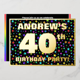 40th Birthday Party — Fun, Colourful Stars Pattern