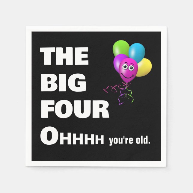 40th Birthday Party Getting Old Humour  Napkin (Front)