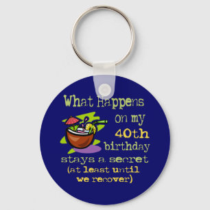 40th Birthday Party Gifts Keychain