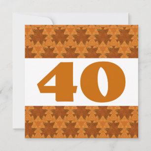 40th Birthday Party Gold Stylized Leaves W917 Invitation