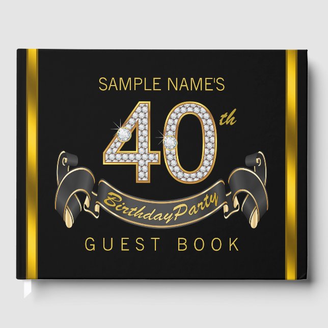 40th Birthday Party Guest Book (Front)