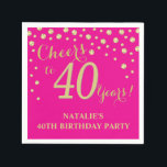 40th Birthday Party Hot Pink and Gold Diamond Napkin<br><div class="desc">40th Birthday Party Invitation with Hot Pink and Gold Glitter Diamond Background. Gold Confetti. Adult Birthday. Man or Woman Birthday. For further customization,  please click the "Customize it" button and use our design tool to modify this template.</div>