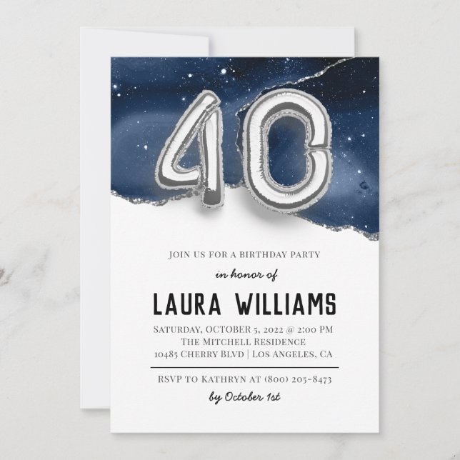 40th Birthday Party Invitation (Front)