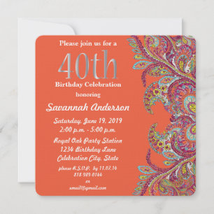 40th Birthday Party Invitation