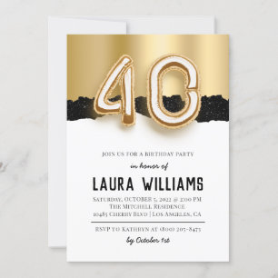 40th Birthday Party Invitation
