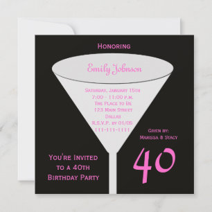 40th Birthday Party Invitation 40th Toast