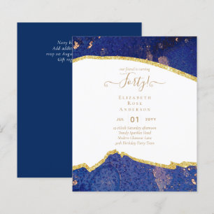 40th Birthday Party Invitations Glitter Glamour