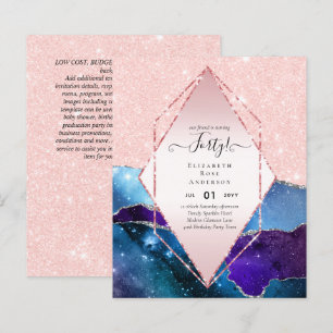 40th Birthday Party Invitations Glitter Glamour