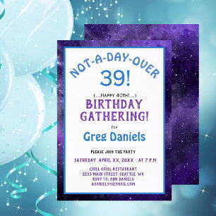 40th Birthday Party Invite - Forever 39