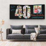 40th Birthday Party Look Who's 40 Photo Collage  Banner<br><div class="desc">Custom 40th birthday banner which you can personalize with a name and some of your favourite photos. The photo template displays your pictures in a photo collage which forms the number 40 as well as one main square picture. The design reads "look who's 40 Happy Birthday [your name]".</div>