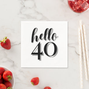 40th Birthday Party Modern Napkin