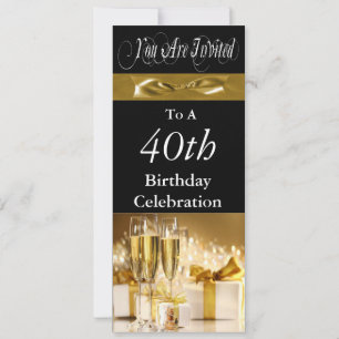 40th Birthday Party Personalized Invitation
