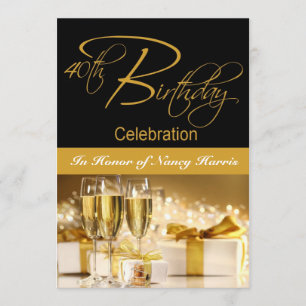 40th Birthday Party Personalized Invitation