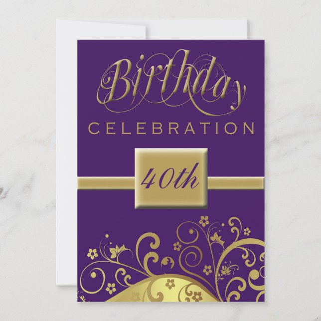 40th Birthday Party Personalized Invitation (Front)