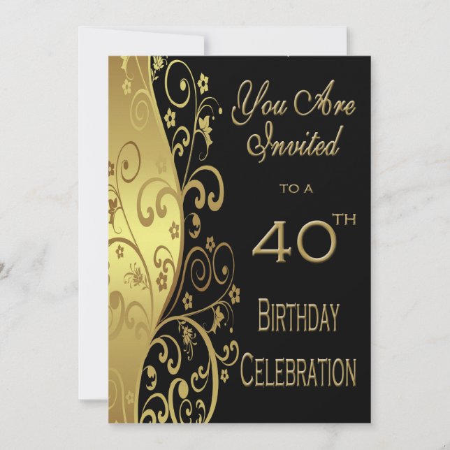 40th Birthday Party Personalized Invitation (Front)