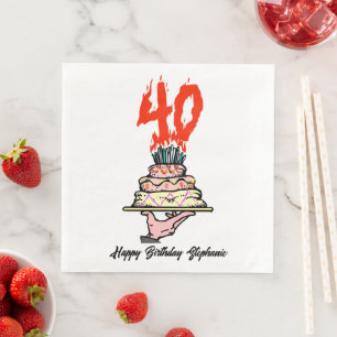 40th Birthday Party Personalized Napkin