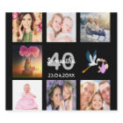 40th birthday party photo collage black