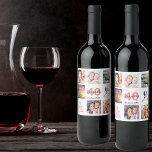40th birthday party photo collage wine label<br><div class="desc">A bottle label for a 40th birthday party,  celebrating her life with a collage of 8 of your photos.  Templates for a name,  age 40 and a date.  Date of birth or the date of the party.  Coral and burgundy coloured letters.  White background.</div>