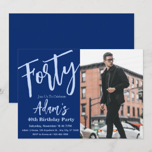 40th Birthday Party Photo  Invitation