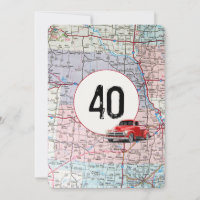 40th Birthday Party Red Retro Truck